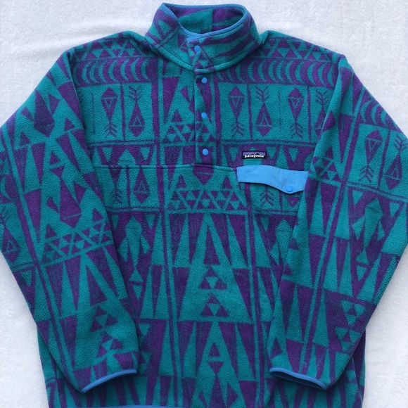 Patagonia Synchilla Teal Purple Tribal 